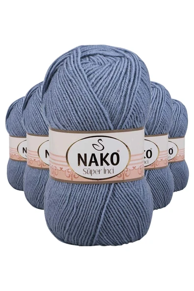 LitaeTrend 5 Adet Süper İnci El Örgü İpi 100 gr Kot Mavi 1986 ürün görseli