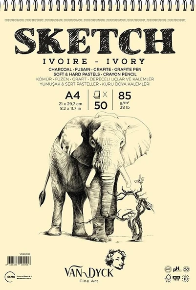 Supertrend Sketch Ivory(Fildişi) Eskiz Çizim Defteri Üstten Spiralli 85 gr. A4 50 yp. ürün görseli