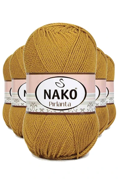 LitaeTrend 5 Adet Pırlanta Amigurumi El Örgü İpi Yünü Altın 6706 ürün görseli 1