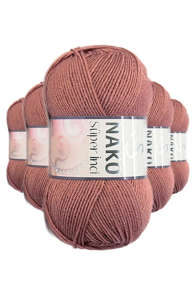 LitaeTrend 5 Adet Süper İnci El Örgü İpi 100 gr Marsala Kırmızı 2248 ürün görseli 1