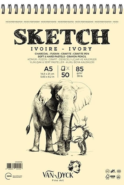 Supertrend Sketch Ivory(Fildişi) Eskiz Çizim Defteri Üstten Spiralli 85 gr. A5 50 yp. ürün görseli