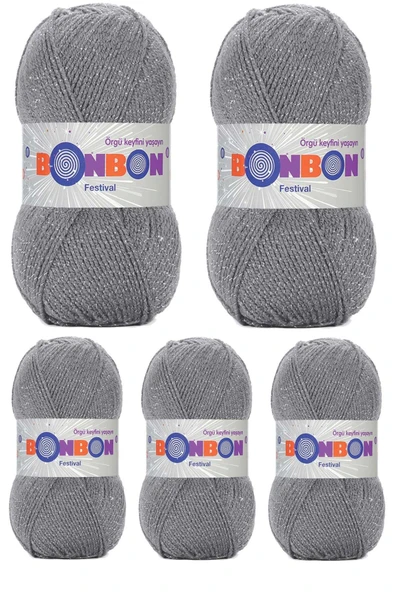 LitaeTrend 5 Adet Festival Simli Örgü İpi Yünü Renk No:233 ürün görseli 1