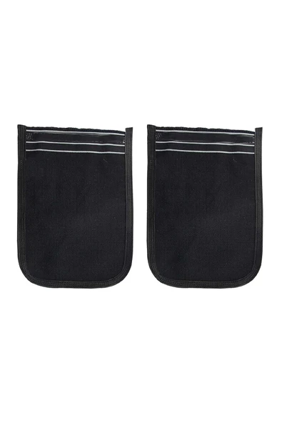 LitaeTrend 2 Adet Osmanlı Kalın Siyah Banyo Hamam Kesesi 25x17 Cm - 1