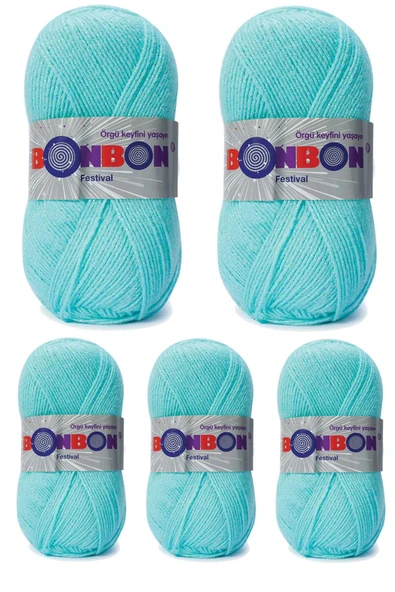 LitaeTrend 5 Adet Festival Simli Örgü İpi Yünü Renk No:203 ürün görseli 1