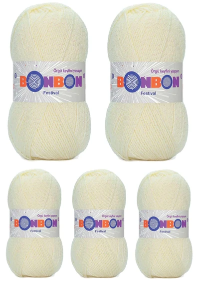 LitaeTrend 5 Adet Festival Simli Örgü İpi Yünü Renk No:223 ürün görseli