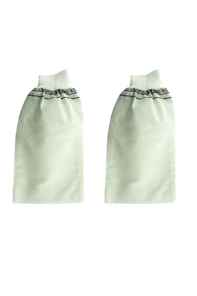 LitaeTrend 2 Adet Beyaz Banyo Hamam Kesesi Lastikli 25x17 Cm - 1