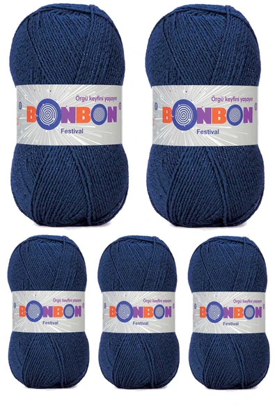 LitaeTrend 5 Adet Festival Simli Örgü İpi Yünü Renk No:488 ürün görseli 1