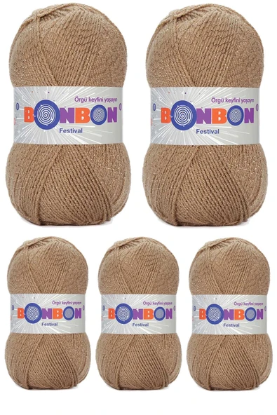 LitaeTrend 5 Adet Festival Simli Örgü İpi Yünü Renk No:672 ürün görseli 1