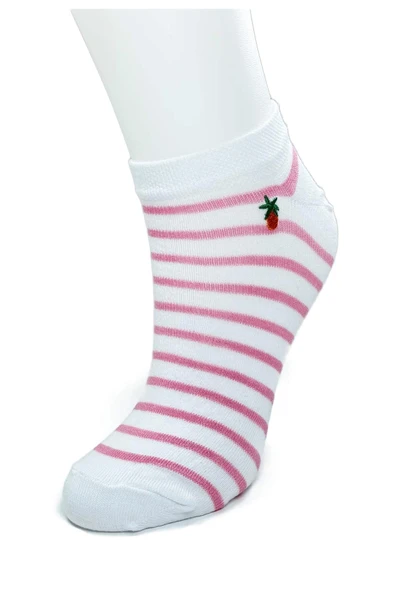 LitaeTrend 4 Çift Kadın Pamuk Minyatür Baskılı Modern Yumuşak Bilek Çorap - Resim 3