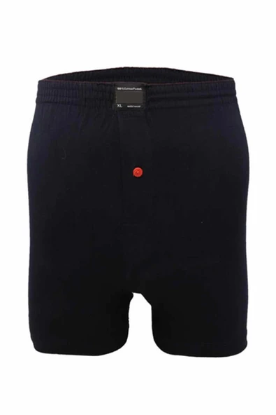 LitaeTrend Düğmeli Pamuklu Erkek Penye Boxer Lacivert - 1146A - 1