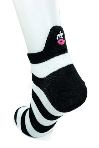 LitaeTrend 3 Çift İnek Temalı Pamuklu Yumuşak Kadın Bilek Çorap - Resim 3