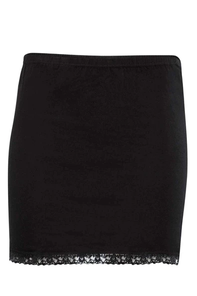 LitaeTrend Kadın Dantel Detaylı Mini Jüpon Etek Astarı Siyah - 3001A - Resim 2