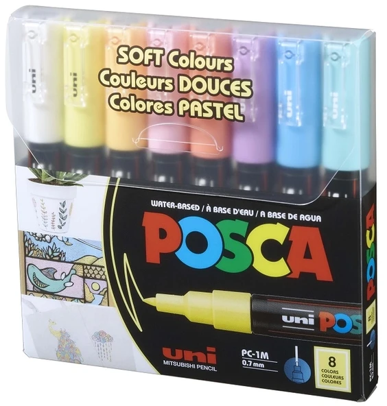 Supertrend Posca PC-1M 0.7 Su Bazlı Boyama Markörü Seti Pastel Renkler 8 RENK ürün görseli