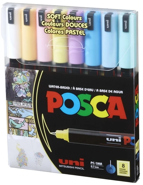 Supertrend Posca PC-1MR 0.7 Su Bazlı Boyama Markörü Seti Pastel Renkler 8 RENK ürün görseli