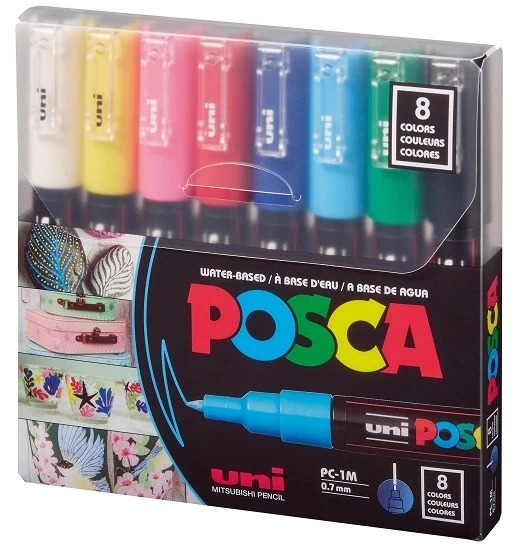 Supertrend Posca PC-1M 0.7 Su Bazlı Boyama Markörü Seti Ana Renkler 8 RENK ürün görseli