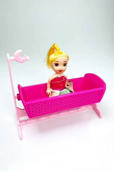 LitaeTrend Sallanan Beşikli Parmak Bebek 10x10 cm - 1