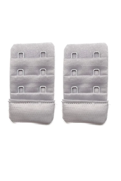 LitaeTrend 2 Adet Agraf Sütyen Uzatma Kopçası 3 Sıra / 2 Kanca Gri ürün görseli 1