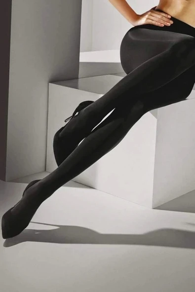 LitaeTrend Siyah 100 Denye Kalın Külotlu Çorap Opak Naturel Esnek ürün görseli 1