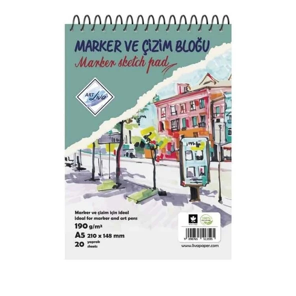 Supertrend Marker ve Çizim Defteri 190 gr. A5 20 yaprak ürün görseli