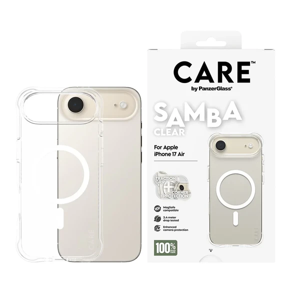 Panzerglass CARE Apple iPhone 17 Air Fashionable Case Samba Şeffaf Magsafe Kılıf - 1