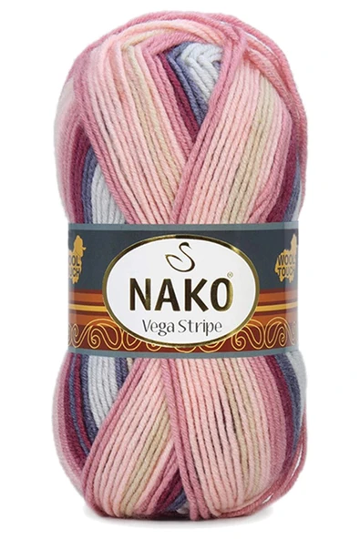 LitaeTrend 5 Adet Vega Stripe Premium Akrilik El Örgü İpi Yünü No: 82415 - Resim 3