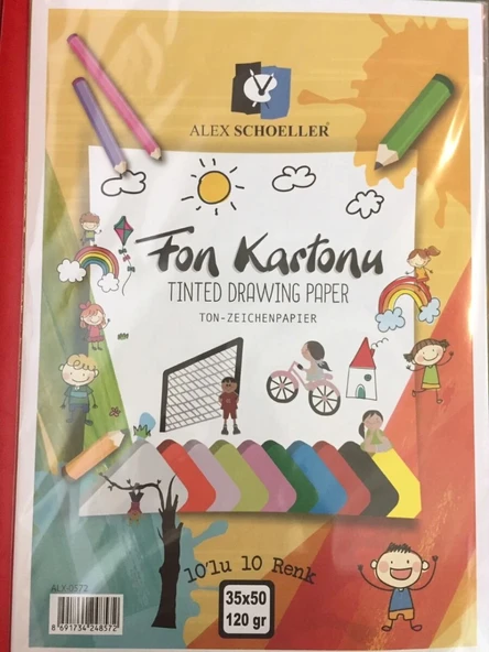Supertrend Fon Kartonu 35x50 Cm.120 Gr.10 Renk Karışık Poşet (ALX-0572) ürün görseli