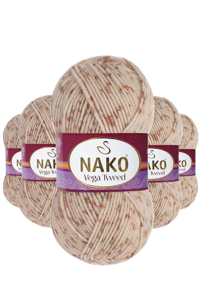 LitaeTrend 5 Adet Vega Tweed Premium Akrilik El Örgü İpi Yünü No: 35032 ürün görseli 1