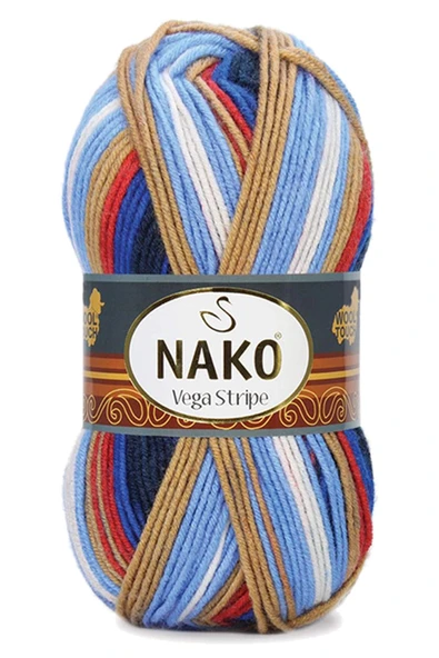 LitaeTrend 5 Adet Vega Stripe Premium Akrilik El Örgü İpi Yünü No: 82411 - Resim 4