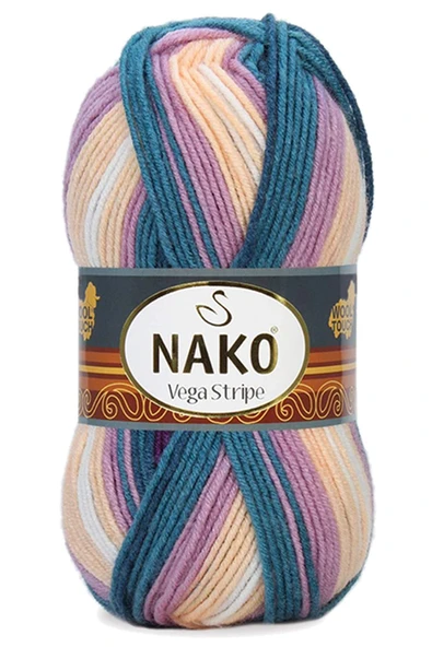 LitaeTrend 5 Adet Vega Stripe Premium Akrilik El Örgü İpi Yünü No: 82416 - Resim 3