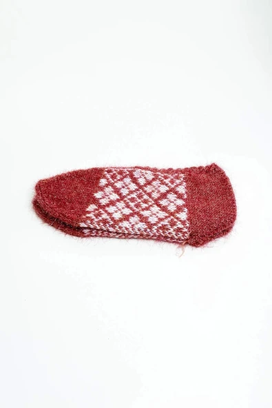 LitaeTrend El Örgüsü Kışlık Şık Kadın Yün Patik D1 - Resim 2