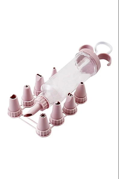 LitaeTrend 9 Başlıklı Pasta Süsleme Krema Pompası Dekoratif Kek Krema Pompası - 2