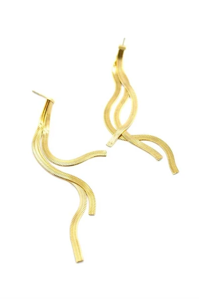 İtalyan Zincir Sallantılı Küpe - Altın ürün görseli 1