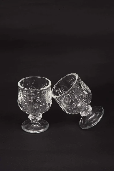 LitaeTrend Ayaklı Kahve Yanı Bardağı Kristal Kesim Shot Bardak 7cm x 4 cm 6 Lı Set - Resim 5