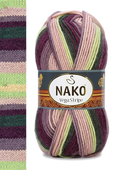 LitaeTrend 5 Adet Vega Stripe Premium Akrilik El Örgü İpi Yünü No: 82414 - Resim 4