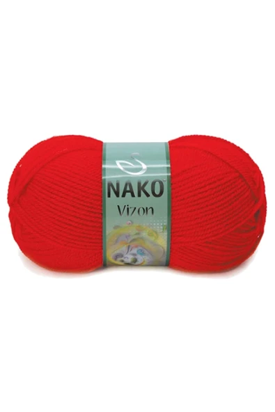 LitaeTrend 5 Adet Vizon Premium Akrilik El Örgü İpi Yünü Renk No:207 Alev Kırmızı - Resim 2