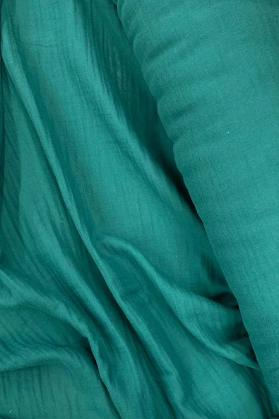 LitaeTrend Çok Amaçlı Müslin Pamuklu Bebek Örtü ve Battaniye Kumaşı Müslin Bez Petrol Yeşili 41 - Resim 2