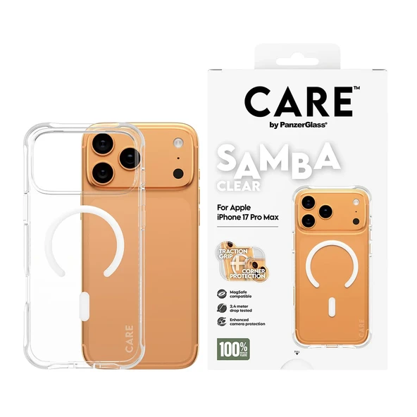 Panzerglass CARE Apple iPhone 17 Pro Fashionable Case Samba Şeffaf Magsafe Kılıf - 1