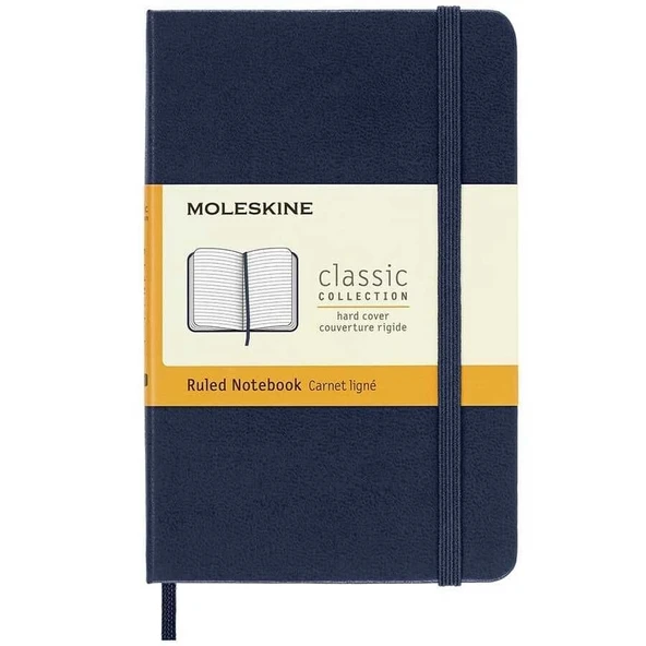 Supertrend Sert Kapak Çizgili Defter Cep Boy 9x14 cm. 192 Sayfa Safir Mavi