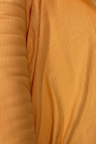 LitaeTrend Çok Amaçlı Müslin Pamuklu Bebek Örtü ve Battaniye Kumaşı Müslin Bez Turuncu 7 - Resim 2