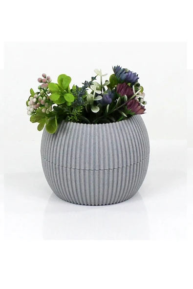 LitaeTrend Mercan Saksı 2 Numara 0,35 Litre Su Hazneli Dekoratif Kaktüs Sukulent Saksı 11,8x9,2 cm - 1