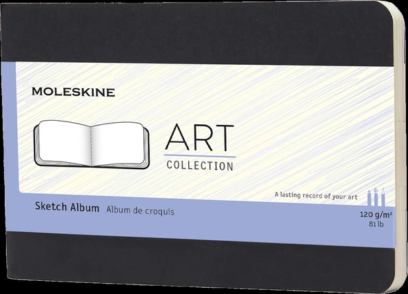 Supertrend Art Sketch Album Eskiz Çizim Defteri 9x14 cm. 120 gr. 72 Sayfa Siyah