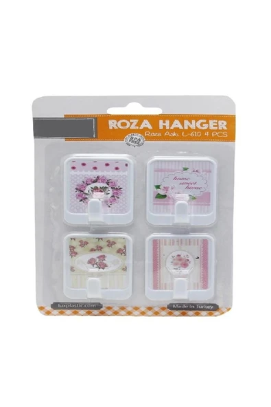 LitaeTrend 4 lü Roza Yapışkanlı Askı 4,5X6cm ürün görseli