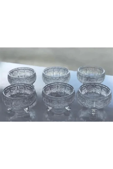 LitaeTrend Rayan Cam Ayaklı Kase 6'lı Kristal Görünüm - 2