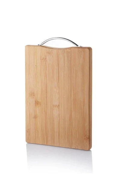 LitaeTrend Metal Tutacaklı Lüx Bambu Kesme Tahtası 30cm X20cmx1.8cm - 1