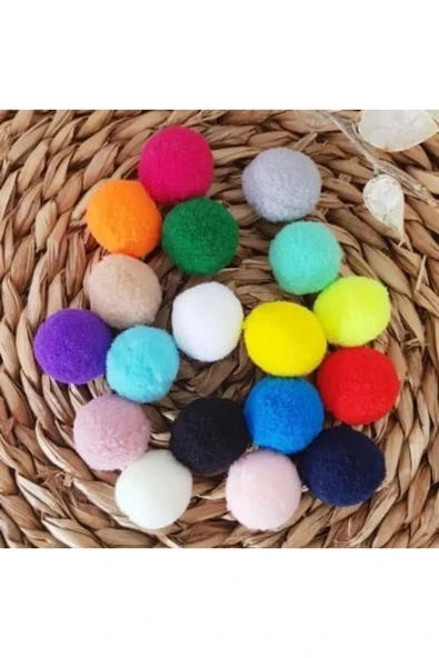 LitaeTrend 12mm Renkli Karışık Yumuşak Ponpon Peluş 200 Adet - 3