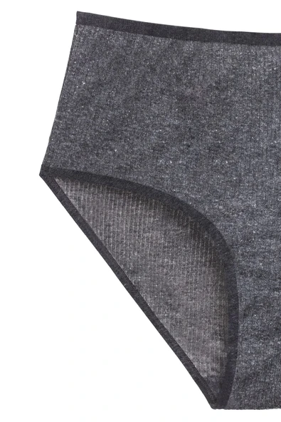 LitaeTrend 4'lü Yeni Seri Renkli Yüksek Bel Fitilli Ribana Bato Külot Turquaz Gri - Resim 3