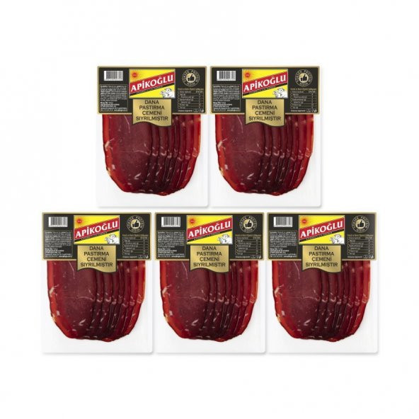 Apikoğlu Pastırma Çemeni Sıyrılmış 70gr 5li Paket