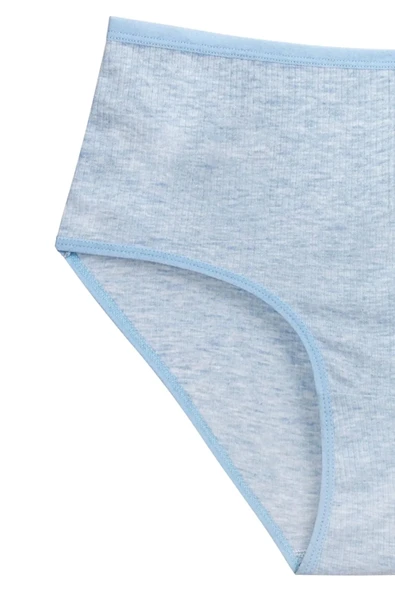 LitaeTrend 4'lü Yeni Seri Renkli Yüksek Bel Fitilli Ribana Bato Külot Turquaz Yeşil Şeftali Pudra - Resim 5