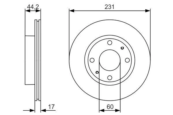 FREN DİSKİ. ÖN. 231 MM / 17-15 MM HAVA KANALLI ürün görseli