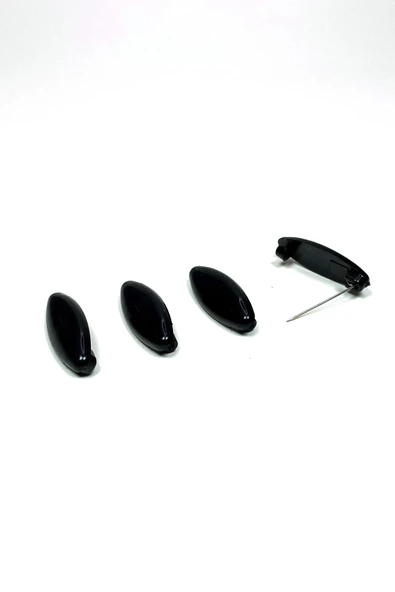 LitaeTrend 4 Adet Plastik Çengelli Eşarp Ve Şal İğnesi Siyah 4 cm - 2